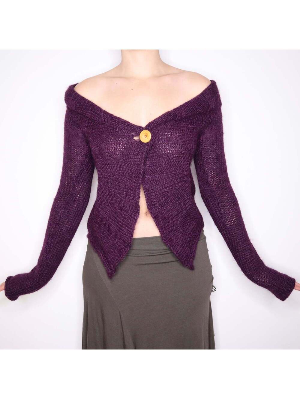 Y2K DIESEL Purple Wool Blend Cardigan (M)